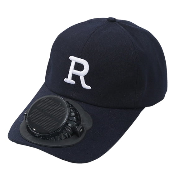 Ticikt Men Women Solar Powered Fan Hat Cooling Baseball Hat Fishing Camping Beach Hats with USB Charging Sun Hats,Color:Navy