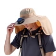 thumbnail image 1 of Ticikt Men Women Wide Brim Sun Hats with Solar Fan Waterproof Breathable Bucket Hat Outdoor Fishing Hat for Hiking Camping,Color:Khaki, 1 of 5