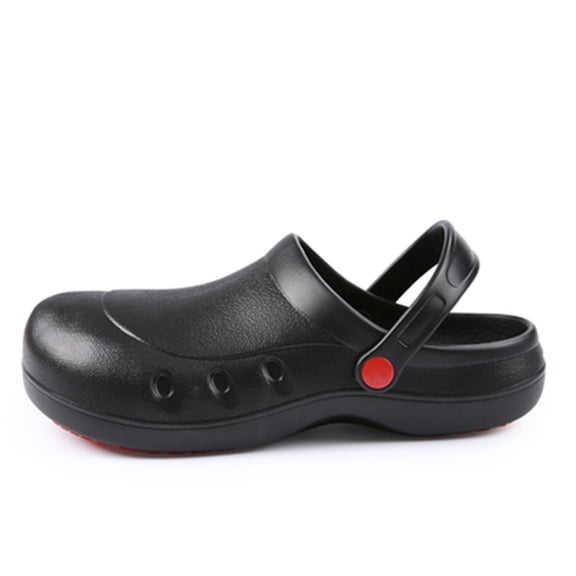 Ticikt Men and Women Work Shoes Non Chef Shoes Work Clogs for Restaurant Oil Kitchen Shoes,Color:Black,Size:5.5