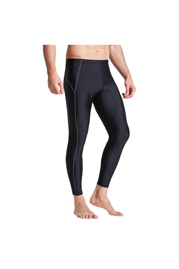 Men's Quick Drying Diving Swimming Suit Quick Drying Nine Minute Trousers Men's Snorkeling Surfing Quick Drying Sunscreen Swimming Trunks,Color:Black,L