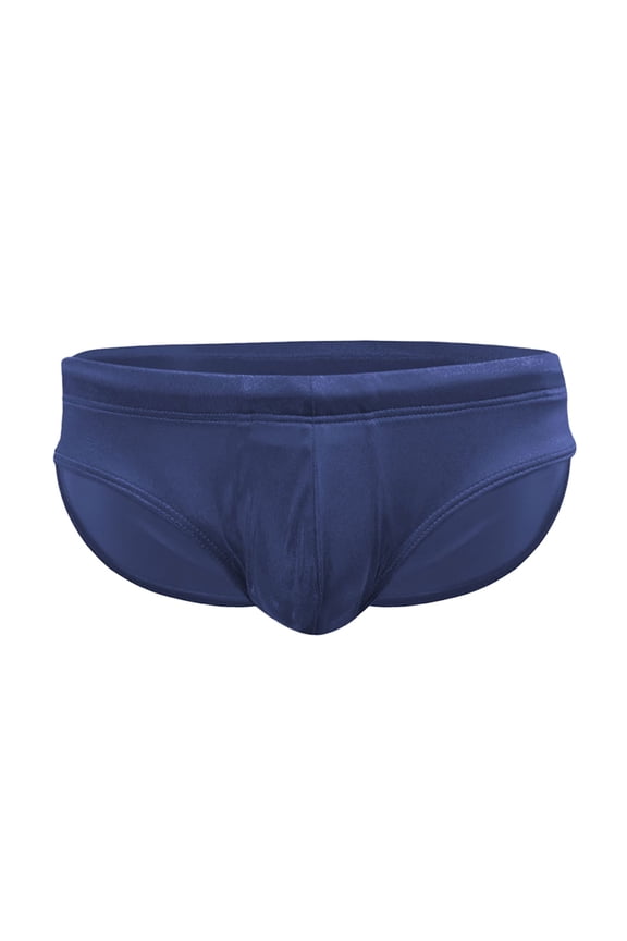 Men's Solid Briefs Trunks Swimwear Pouch Triangle Panties Soft Low Rise Underpants,Color:Blue,M