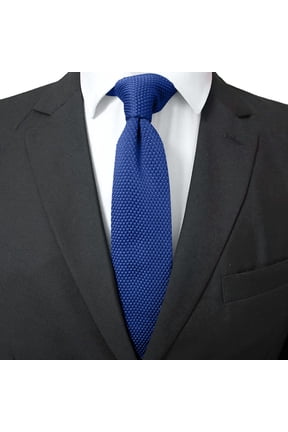 Men's Solid Color Knit Tie Smart Formal Cotton Necktie Flat Bottom