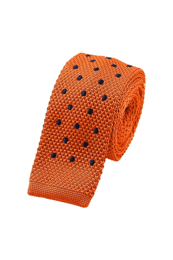 Men's Solid Color Skinny Knit Tie Smart Formal Cotton Necktie Flat Bottom