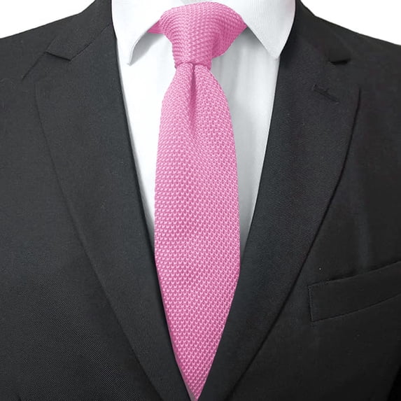 Ticikt Men's Solid Color Knit Tie Smart Formal Cotton Necktie Flat Bottom