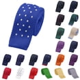 thumbnail image 1 of Ticikt Men's Solid Color Knit Tie Smart Formal Cotton Necktie Flat Bottom, 1 of 4