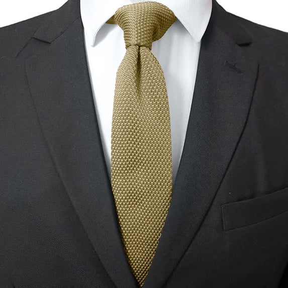 Ticikt Men's Solid Color Knit Tie Smart Formal Cotton Necktie Flat Bottom