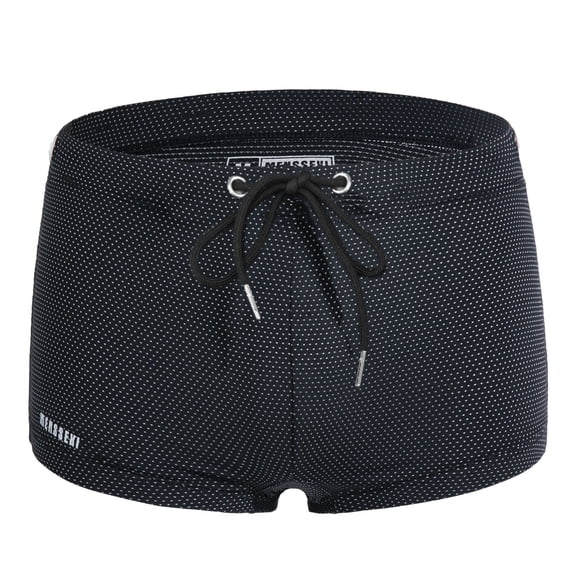 Ticikt Men's Square Leg Swim Briefs Tight Swim Trunks Swimsuit Athletic Bathing Suit Swimwear with Liner,Color:Black,L