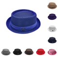 thumbnail image 1 of Ticikt Mens Breathable Mesh Fedora Hat, Summer Outdoor Short Brim Fedora Sun Hat,Blue, 1 of 6