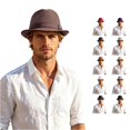 thumbnail image 1 of Ticikt Mens Breathable Mesh Fedora Hat, Summer Outdoor Short Brim Fedora Sun Hat,Coffee, 1 of 5