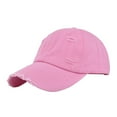 thumbnail image 1 of Ticikt Mens and Womens Denim Retro Washed and D Estroyed Peaked Cap Solid Color Baseball Cap,Color:Pink, 1 of 4