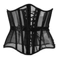 thumbnail image 1 of Ticikt Mesh Corset Waist Trainer for Women - Underbust Corset Lace Up - Waist Cincher Shapewear - Body Shaper,Color:Black,3XL, 1 of 5