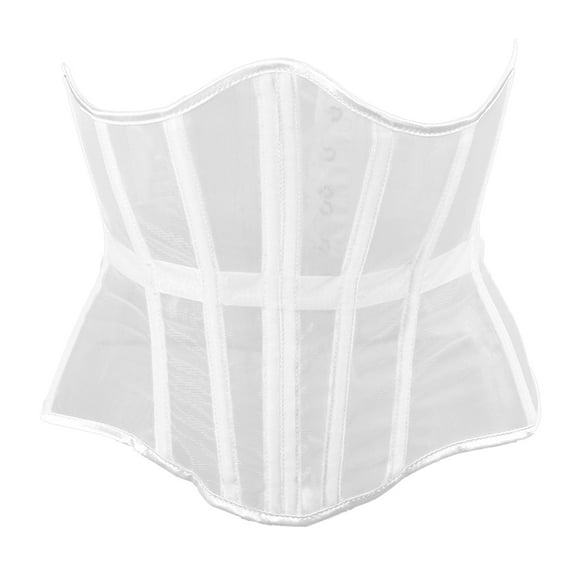Ticikt Mesh Corset Waist Trainer for Women - Underbust Corset Lace Up - Waist Cincher Shapewear - Body Shaper,Color:White,S