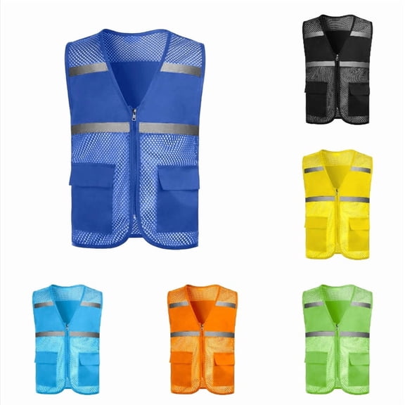 Ticikt Mesh Vest for Kids Youth Service Outdoor Activity Reflective Sleeveless Top,Blue