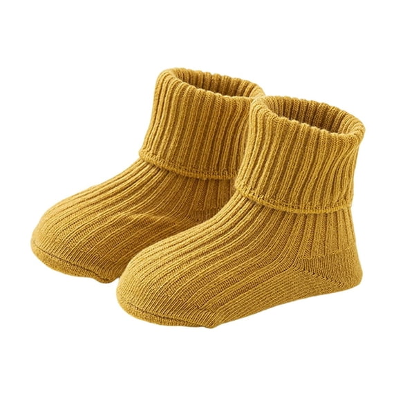 Ticikt New Born Shoes Knit Soft Baby Sock Booties for Boys Girls First Walking,Color:Yellow,1-3 Years