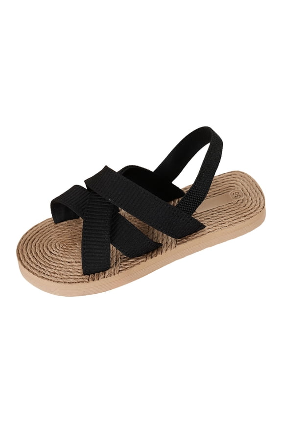 Platform Sandals Women Cute Wedge Espadrilles on Summer Beach Raffia Vacation Sandal Comfortable Open Toe Dressy Shoes