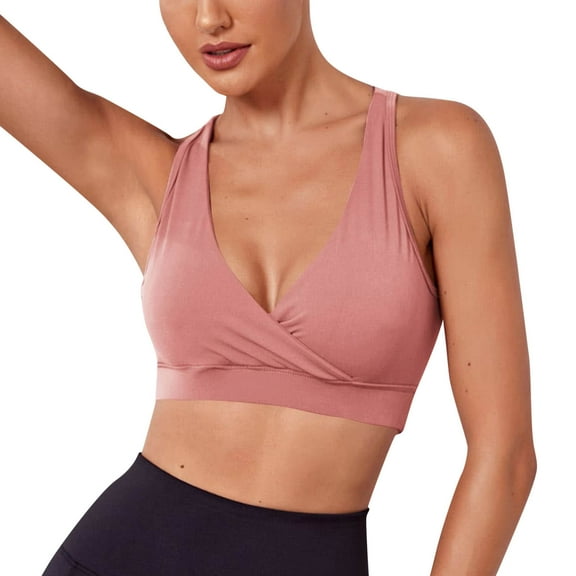 Ticikt Racerback Nursing Sleep Bras for Breastfeeding Crossover Wireless Maternity Bralette Comfy,Color:Pink