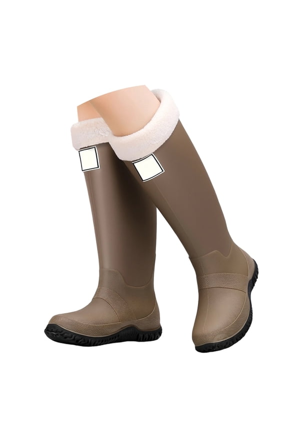 Rain Boots for Men Women, Waterproof Rubber Boots with Unique Design, Comfort Lightweight Work Mud Boots, Garden Boots for Farming Gardening Fishing,Color:Brown,Size:39