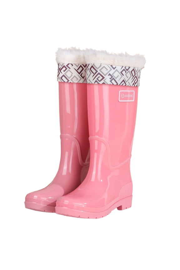 Rain Boots for Men Women, Waterproof Rubber Boots with Unique Design, Comfort Lightweight Work Mud Boots, Garden Boots for Farming Gardening Fishing,Color:Pink,Size:41