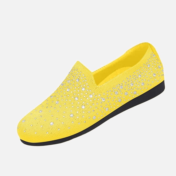 Ticikt Rhinestone Barefoot Water Skin Shoes, Non Breathable Outdoor Beach Pool Surfing Aqua Footwear,Yellow