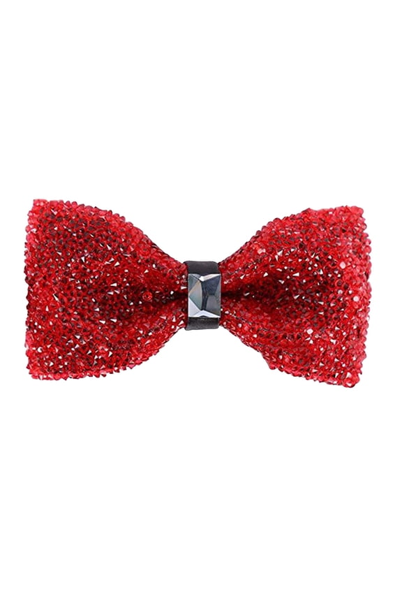 Rhinestone Bow Ties for Men - Pre Tied Sequin Bowties Men with Adjustable Length Wedding Groomsmen Formal Bow Tie