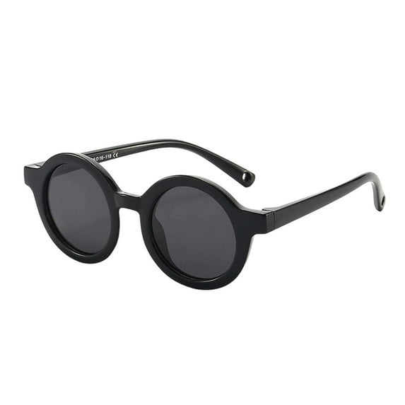 Ticikt Round Polarized Sunglasses Cute Sunglasses for Children 0 to 3 Years Old, Ideal for Beach Holiday,Color:Black