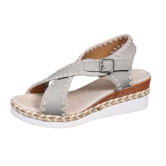 Ticikt Sandals for Women 2026 - Comfortable Wedge Platform Sandals Women - Braided Espadrilles for Women Ankle Strap Open Toe Wedges Heels Beach Sandals Summer Shoes