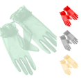 thumbnail image 1 of Ticikt Sheer Tulle Gloves, Ruffle Design, Women Gloves for Bridal Wedding Party Photo Props,Green, 1 of 4