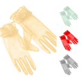 thumbnail image 1 of Ticikt Sheer Tulle Gloves, Ruffle Design, Women Gloves for Bridal Wedding Party Photo Props,Yellow, 1 of 4