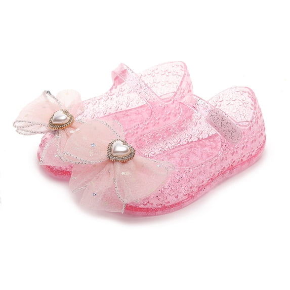 Ticikt Shoes Girls Sandals Jelly Mary Jane Dance Party Shoes For Kids Toddler,Color:Red,Size:7-8 Years