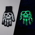 thumbnail image 1 of Ticikt Skeleton Gloves, Luminous Skull Bone Knit Gloves, Halloween Costume Party Cosplay Accessory for Adult,Black3, 1 of 6