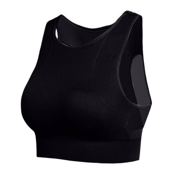 Ticikt Sports Bras for Women Removable Padded Yoga Tank Tops Sleeveless Fitness Workout Crop Tops,Color:Black