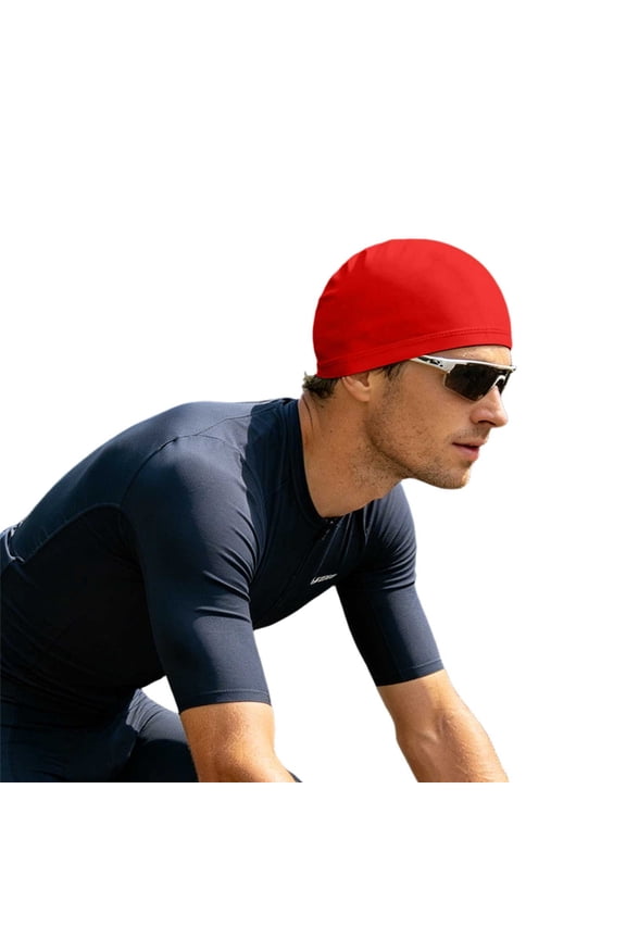 Ticikt Sports Cooling Skull Cap, Lightweight Windproof Beanie for Running & Cycling,Red