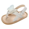 thumbnail image 1 of Ticikt Spring And Summer Children Baby Todller Shoes Boys And Girls Sandals Pinch Toe Solid Color Shiny Bow Hook Loop Comfortable,Color:Silver,Size:0-6 Months, 1 of 7