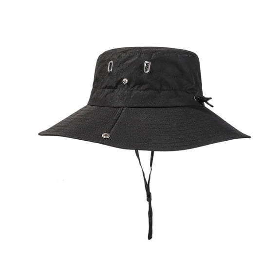Ticikt Summer Sun Hats for Women Men Wide Brim Outdoor Beach Casual Foldable Lightweight Travel Sun Hat,Color:Black