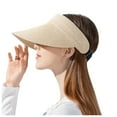 thumbnail image 1 of Ticikt Summer Wide Brim Straw Visor Sun Hat Beach Cap,Color:Beige, 1 of 4