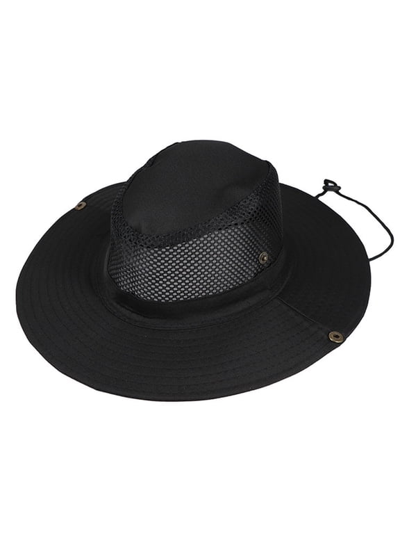 Sun Hat for Men Women, Fishing Hat UPF 50 Wide Brim Bucket Hat Safari Boonie Hat,Color:Black
