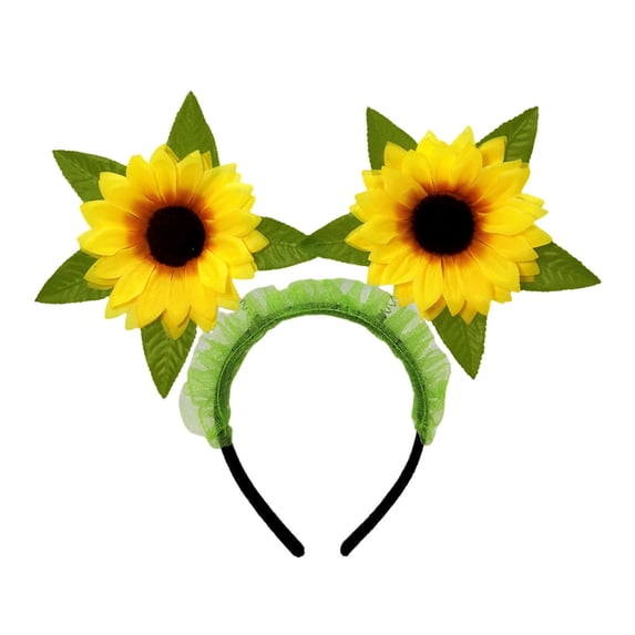 Ticikt Sunflower Hairband, Women Floral Headband Decorative Hair Clasp, Party Hair Accessory for Vacation
