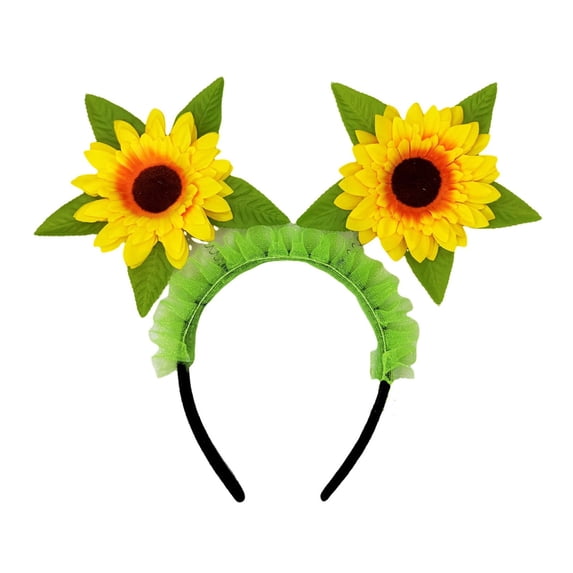 Ticikt Sunflower Hairband, Women Floral Headband Decorative Hair Clasp, Party Hair Accessory for Vacation