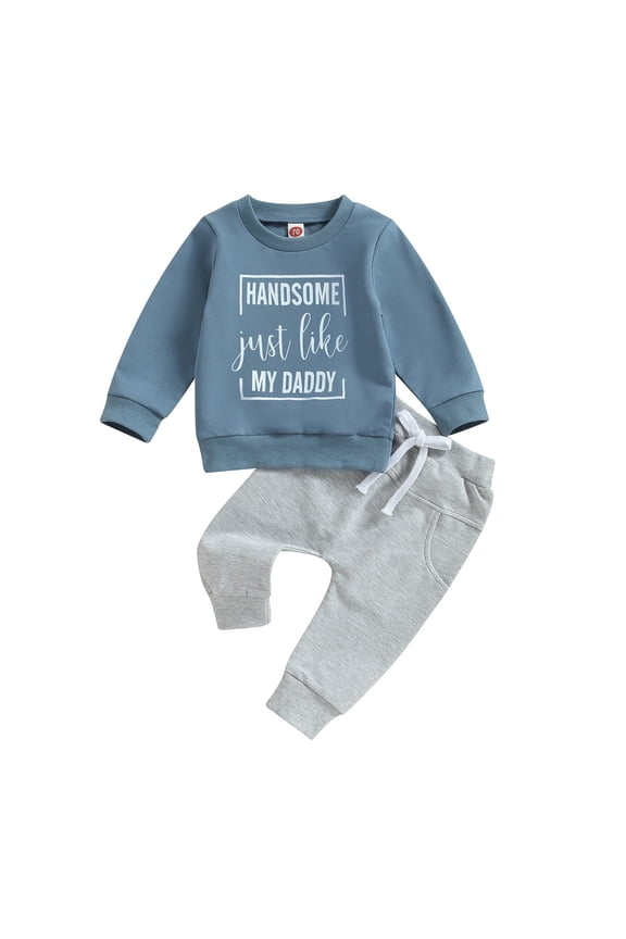 Toddler Baby Boy Spring Clothes Cotton Contrast Color Sweatshirt Pants Sets 2026 Spring Outfits