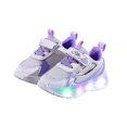 thumbnail image 1 of Ticikt Toddler Boys Girls Light Up Shoes LED Flashing Lightweight Mesh Breathable Adorable Running Sneakers for Toddler and Little Kid 1-6Y,Color:Purple,Size:4-4.5 Years, 1 of 5