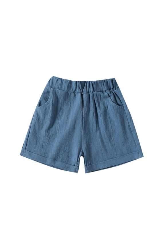 Toddler Boys Girls Soild Sport Shorts Kids Beach Shorts with Pocket,Color:Navy,Size:2-3 Years