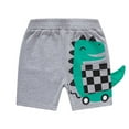 thumbnail image 1 of Ticikt Toddler Boys Summer Cotton Shorts with Pocket, Baby Pull-On Elastic Waist Casual Beach Cargo Shorts,Color:Light Gray,4-5 Years, 1 of 2