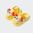 thumbnail image 1 of Ticikt Toddler Clogs, Cute Cartoon 3D Eye Closed Toe Sandals for Baby Boys or Girls 1-8 Years,X5 Yellow, 1 of 4