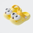 thumbnail image 1 of Ticikt Toddler Clogs, Cute Cartoon 3D Eye Closed Toe Sandals for Baby Boys or Girls 1-8 Years,X7 Yellow, 1 of 5