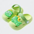 thumbnail image 1 of Ticikt Toddler Clogs, Cute Cartoon Asymmetric 3D Dinosaur Closed Toe Sandals for Baby Boys or Girls 1-8 Years,X6 Green, 1 of 5
