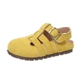 thumbnail image 1 of Ticikt Toddler Suede Wide Toe Box Water Shoes, Boys Girls Beach Sandals Summer Kids Barefoot Swim Pool Shoe,Color:Yellow,2-2.5 Years, 1 of 7