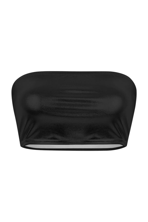 Tube Performance Solid Color Bandeau Wrap Chest Nightclub Show Wear,Color:Black