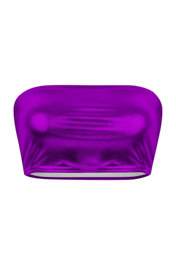 Tube Performance Solid Color Bandeau Wrap Chest Nightclub Show Wear,Color:Purple