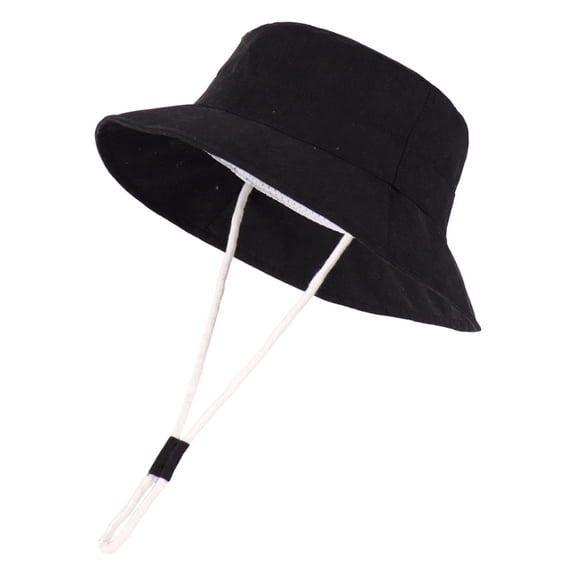 Ticikt UPF 50+ Sun Wide Brim Bucket Hat for Baby Girls and Toddlers Outdoor Beach Play,Color:Black