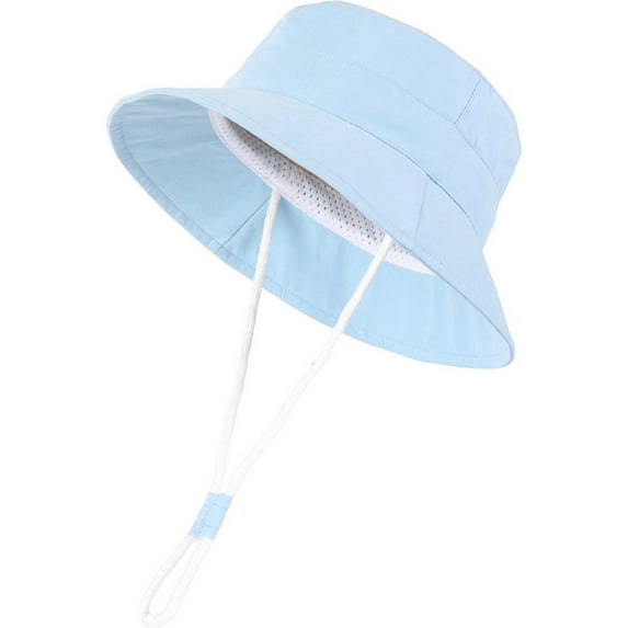 Ticikt UPF 50+ Sun Wide Brim Bucket Hat for Baby Girls and Toddlers Outdoor Beach Play,Color:Blue